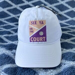 NWT--PRINCE Graphic Girl’s Youth Tennis Lightweight ADJUSTABLE ONE SIZE White